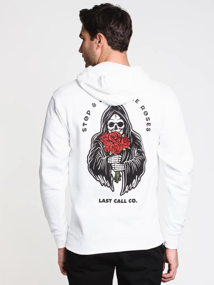 LAST CALL ROSES PULLOVER HOODIE - WHITE CLEARANCE