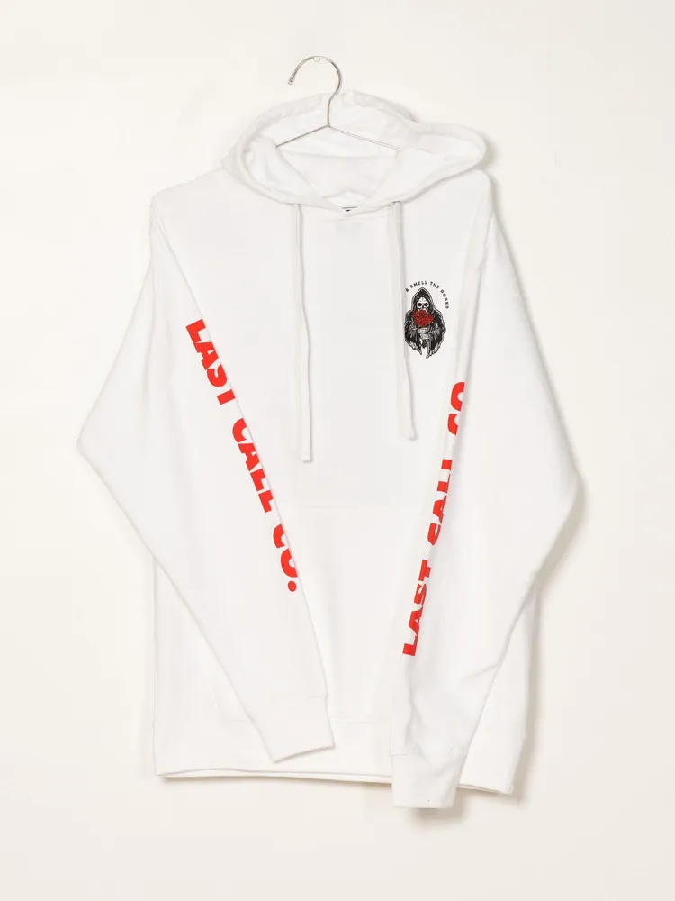 LAST CALL ROSES PULLOVER HOODIE - WHITE CLEARANCE