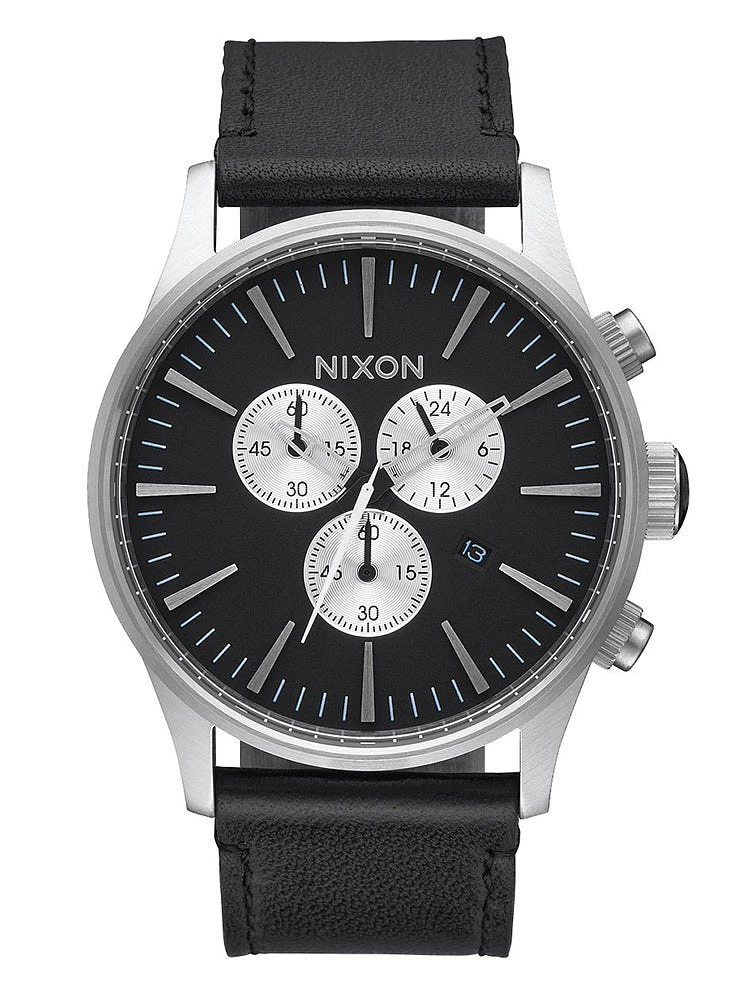 MENS THE SENTRY CHRONO LTHR - BLACK - CLEARANCE