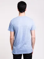 MENS BASIS SHORT SLEEVE T-SHIRT - HTHR ROYAL-WL CLEARANCE