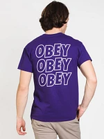 OBEY STACKED SHORT SLEEVE TEE - CLEARANCE