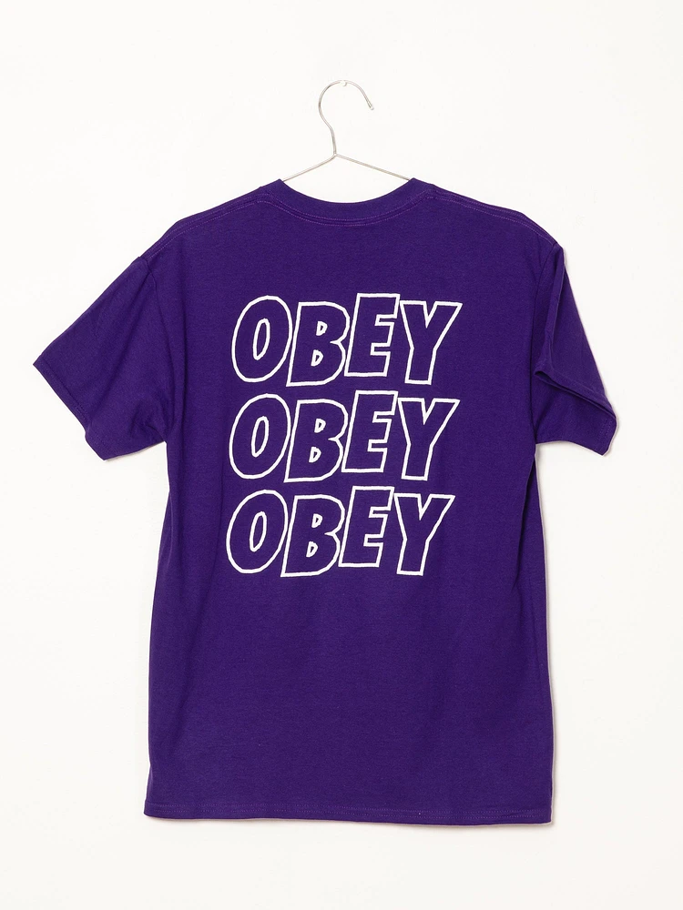 OBEY STACKED SHORT SLEEVE TEE - CLEARANCE