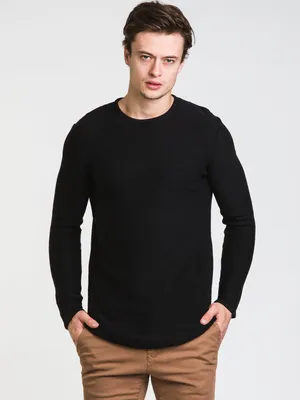 ONLY JONAS LONG SLEEVE CURVED CREW