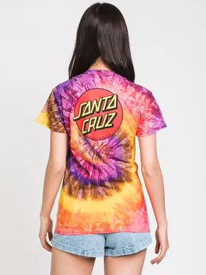SANTA CRUZ CLASSIC DOT TIE DYE T-SHIRT - CLEARANCE