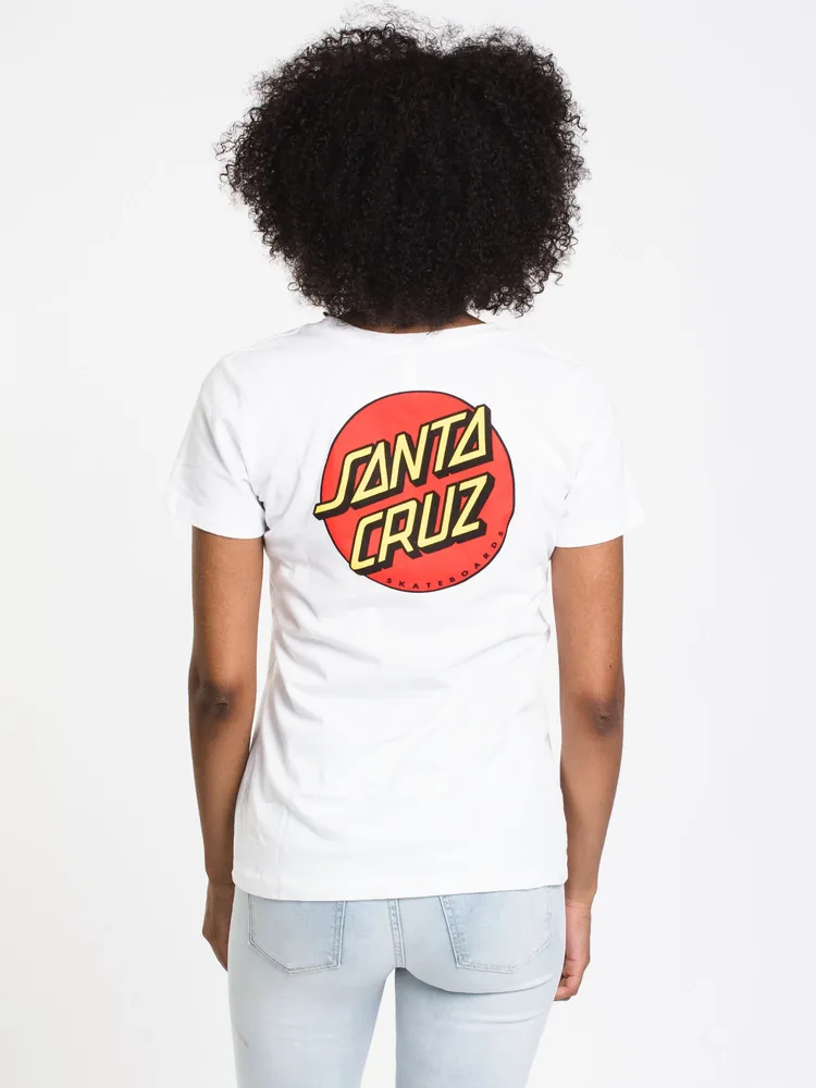 SANTA CRUZ CLASSIC DOT SHORT SLEEVE FITTED TEE-WHT - CLEARANCE