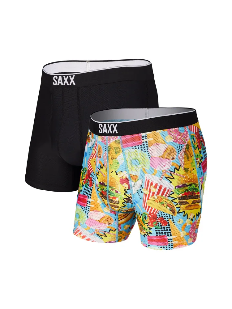 SAXX VOLT BOXER BRIEF 2 PACK - JUNK FOOD FIGHT CLEARANCE