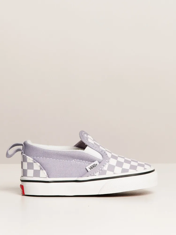 VANS TODDLER SLIP ON V CHECKER LAVENDER FOG SNEAKER - CLEARANCE