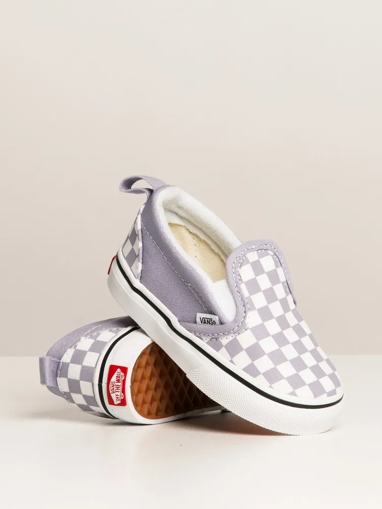 VANS TODDLER SLIP ON V CHECKER LAVENDER FOG SNEAKER - CLEARANCE