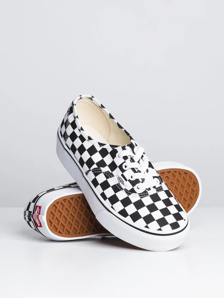 WOMENS VANS AUTHENTIC PLATFORM 2.0 CHECKER SNEAKERS - CLEARANCE