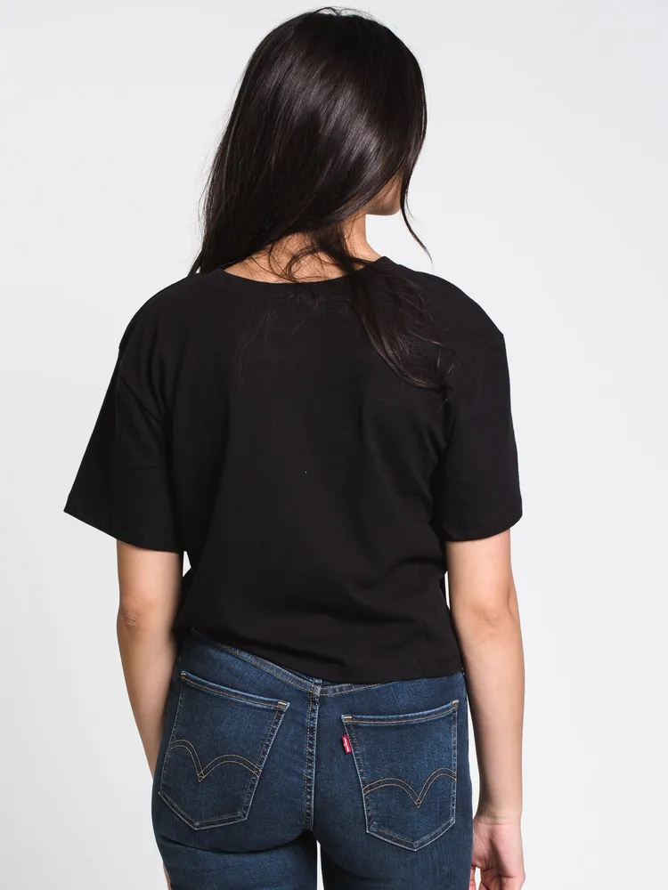 VANS SHINE IT BELL CROP SHORT SLEEVE TEE-BLACK - CLEARANCE