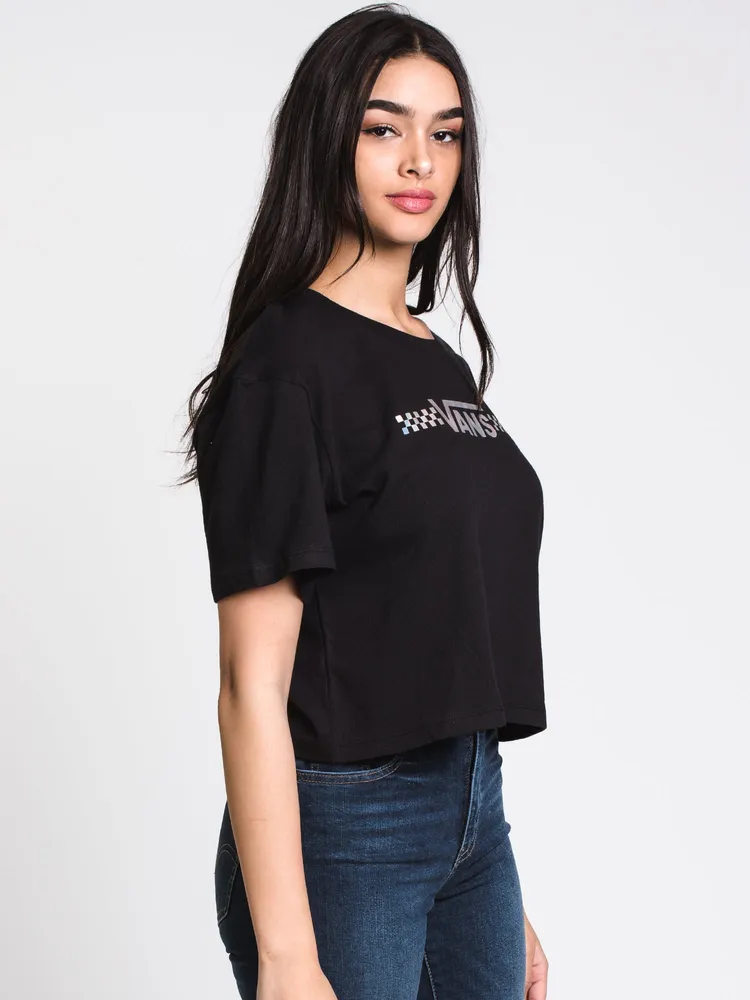 VANS SHINE IT BELL CROP SHORT SLEEVE TEE-BLACK - CLEARANCE