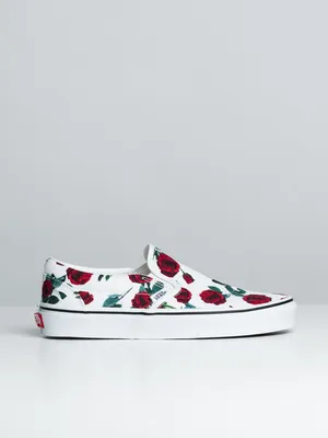 WOMENS VANS CL SLIP ON - RED ROSE/WHITE CLEARANCE