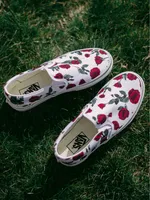 WOMENS VANS CL SLIP ON - RED ROSE/WHITE CLEARANCE