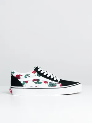 WOMENS VANS OLD SKOOL - RED ROSE/WHITE CLEARANCE