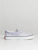 VANS KIDS CLASSIC SLIP ON CHECKER LAVENDER FOG SNEAKER - CLEARANCE