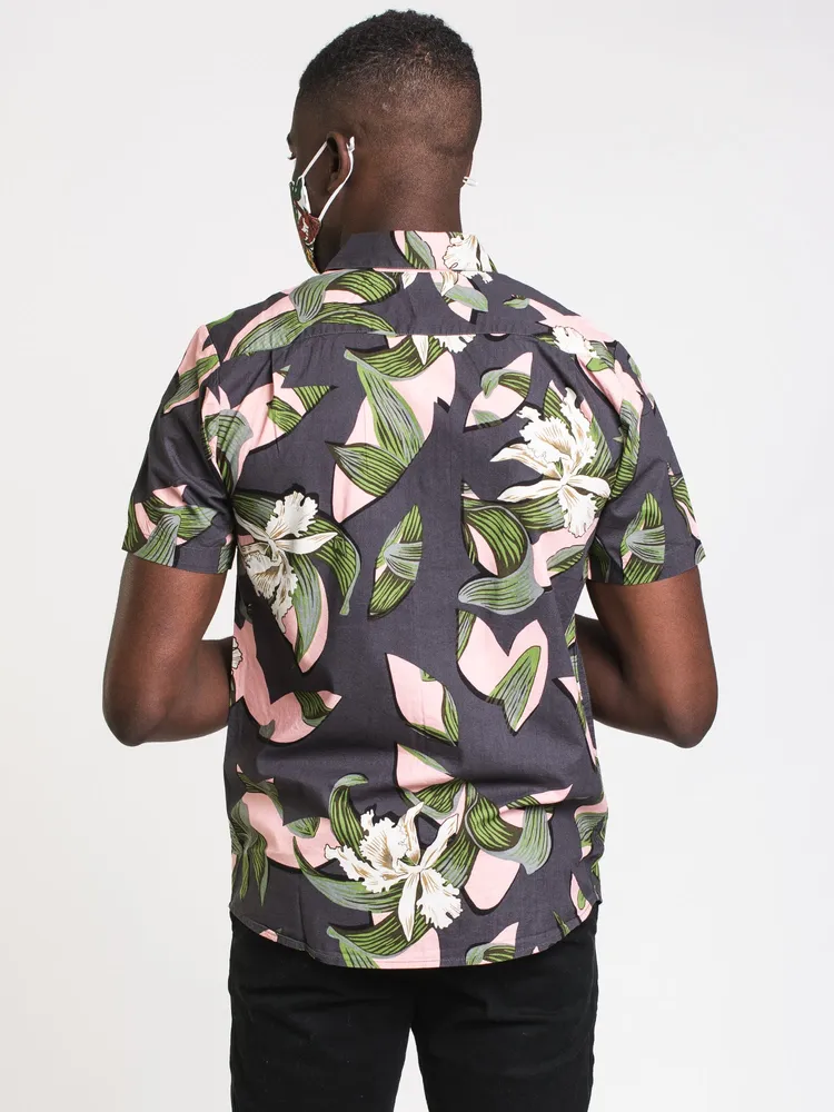 VOLCOM CUT OUT SHORT SLEEVE FLORAL - CLEARANCE