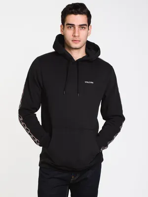 MENS BANES TAPING PULLOVER HOODIE - BLACK CLEARANCE