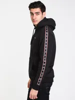 MENS BANES TAPING PULLOVER HOODIE - BLACK CLEARANCE