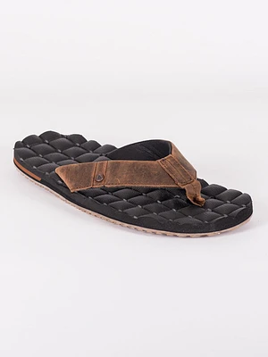 MENS VOLCOM RECLINER LEATHER SANDALS - CLEARANCE