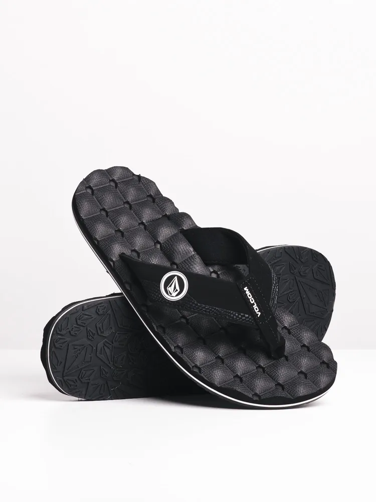 MENS VOLCOM RECLINER BLACK/WHITE SANDALS - CLEARANCE