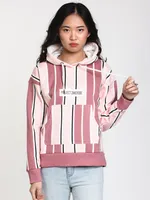 WOMENS PIN BLADE SPLIT HOODIE - ASH ROSE CLEARANCE