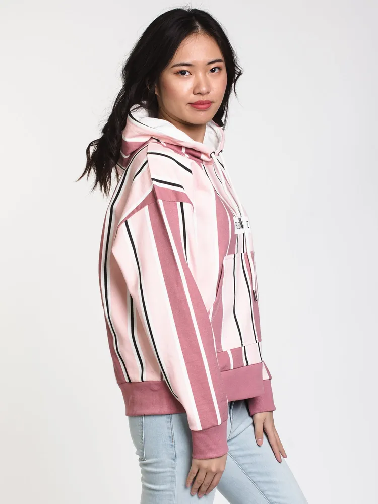 WOMENS PIN BLADE SPLIT HOODIE - ASH ROSE CLEARANCE