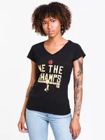 WOMENS NBA WE THE CHAMPS SHORT SLEEVE TEE-BLK - CLEARANCE