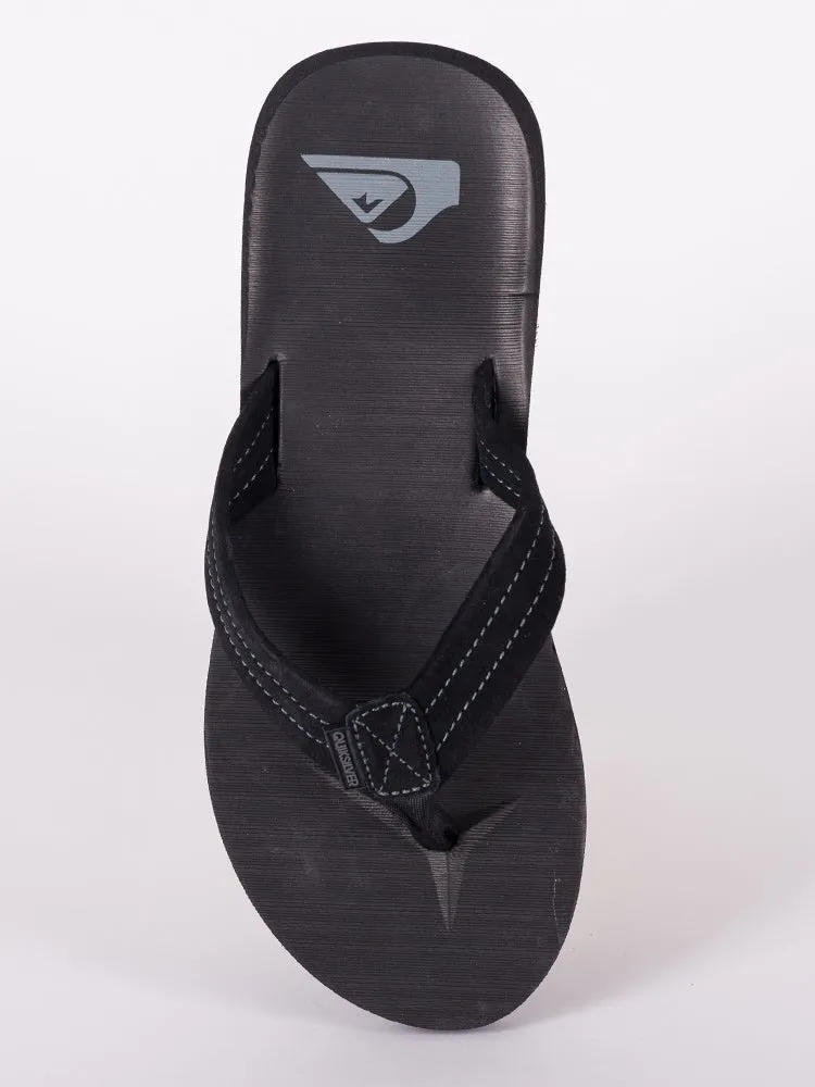 MENS CARVER SUEDE SOLID BLACK SANDALS