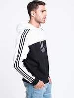 MENS MIXED PULLOVER HOODIE- BLACK/WHITE - CLEARANCE