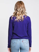 WOMENS 3 STR LONG SLEEVE TEE - PURPLE CLEARANCE