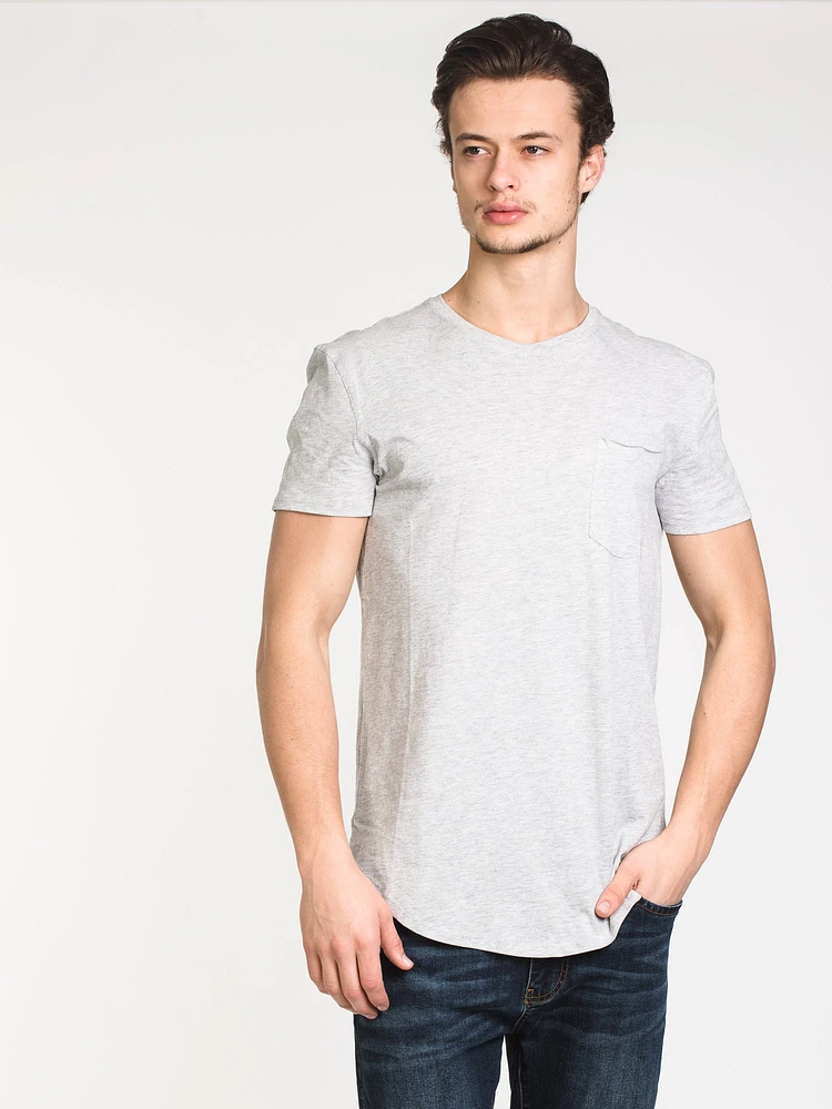 MENS LONGLINE T - HEATHER GREY CLEARANCE