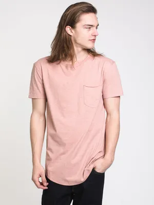MENS LONGLINE T - PINK CLEARANCE