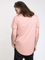 MENS LONGLINE T - PINK CLEARANCE