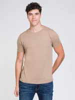 MENS VICTOR CREWNECK T - BEIGE CLEARANCE