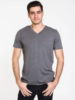 MENS VICTOR VNECK T - DARK GREY MIX CLEARANCE