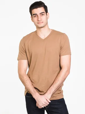MENS VICTOR VNECK T - FLAX CLEARANCE