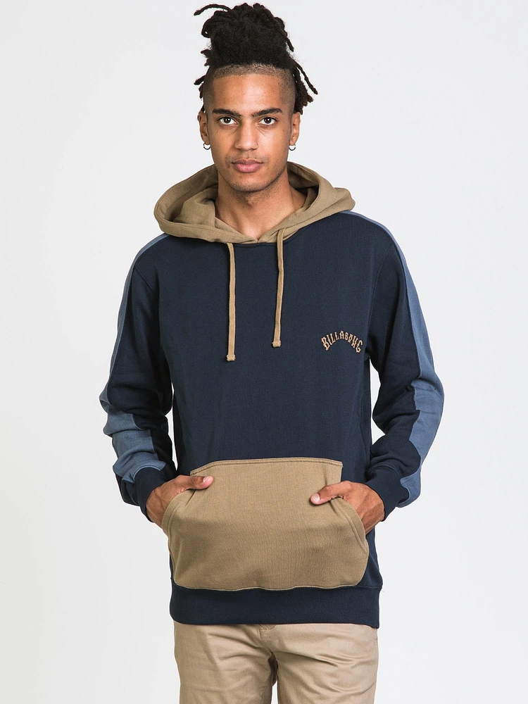 BILLABONG WAVE WASHED BLACKED PULLOVER HOODIE - CLEARANCE