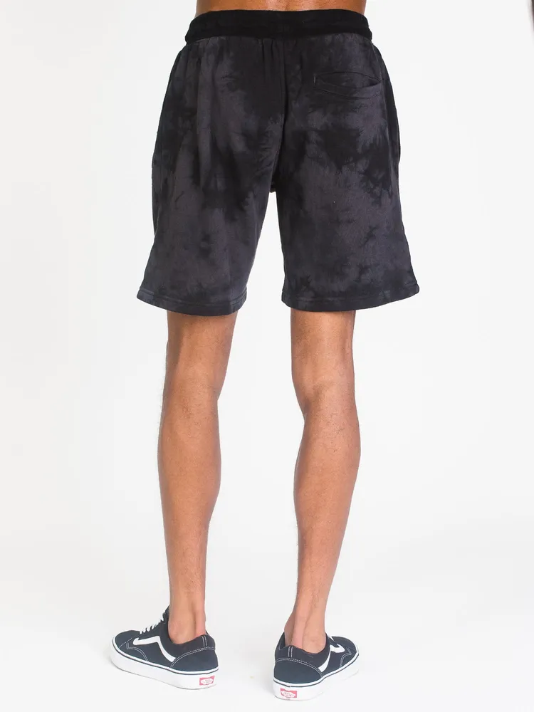 MENS WAVE WASHED FLC 19' SHORT-BLK - CLEARANCE