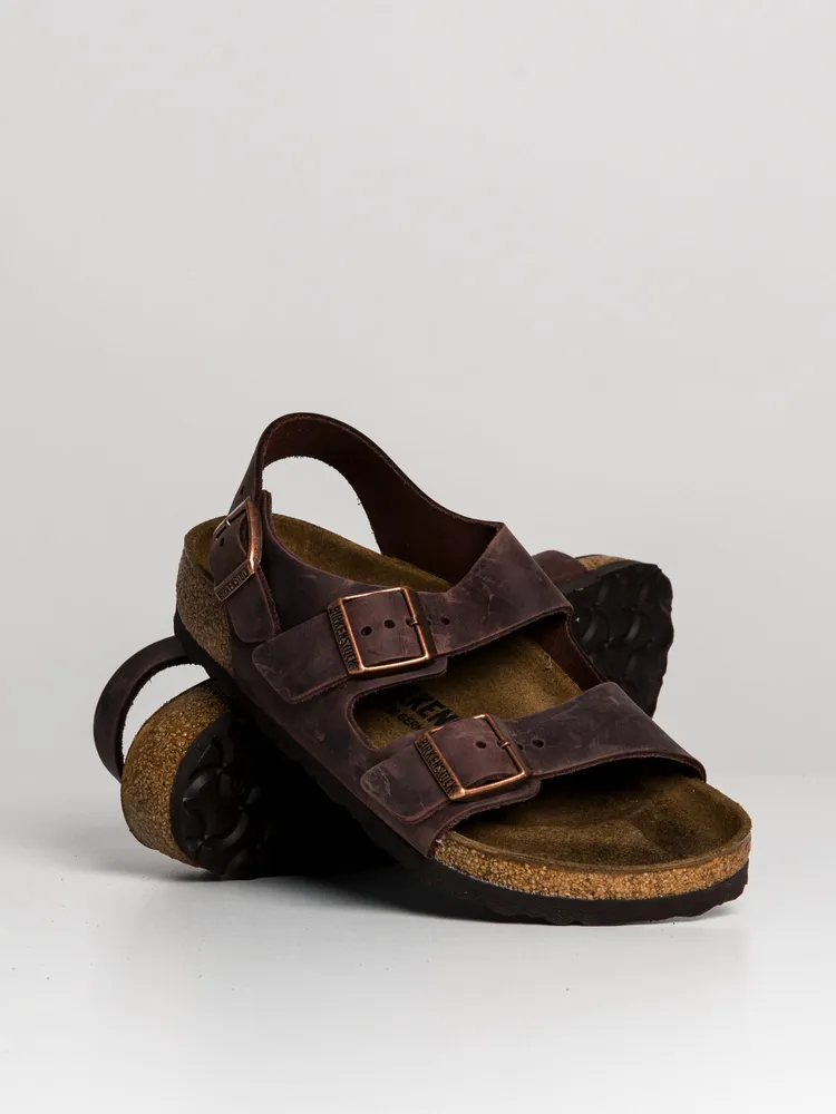 WOMENS BIRKENSTOCK MILANO OILED LEATHER REGULAR SANDALS - CLEARANCE