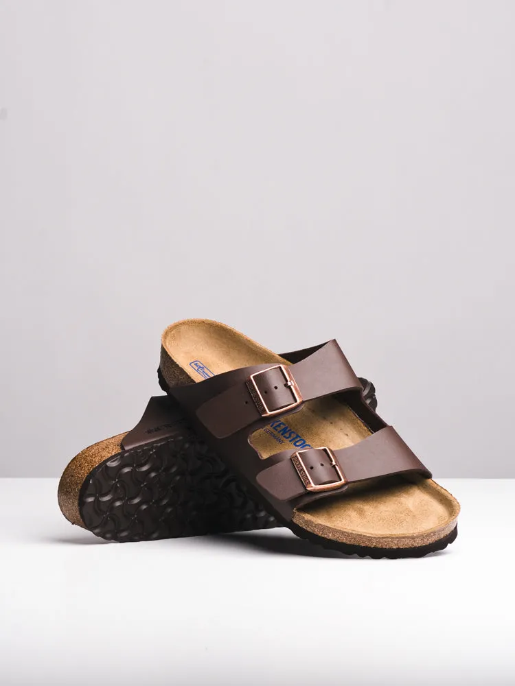 MENS BIRKENSTOCK ARIZONA SOFT DARK BROWN SANDALS - REGULAR FIT CLEAR