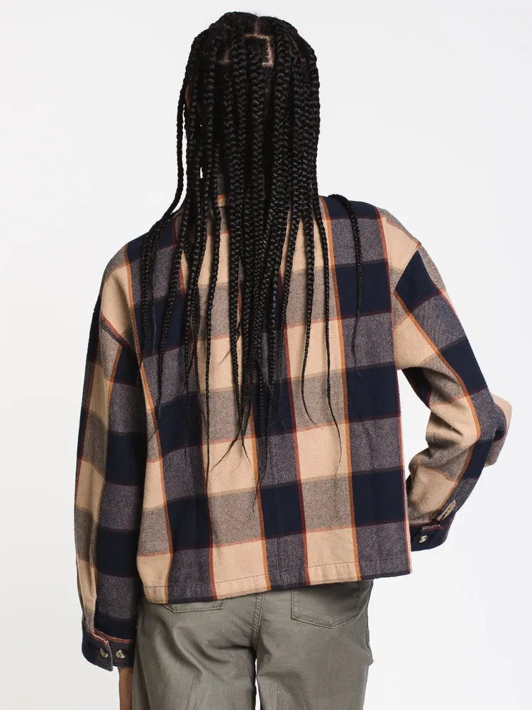 WOMENS BOWERY LONG SLEEVE WOVEN FLANEL - PLAID CLEARANCE