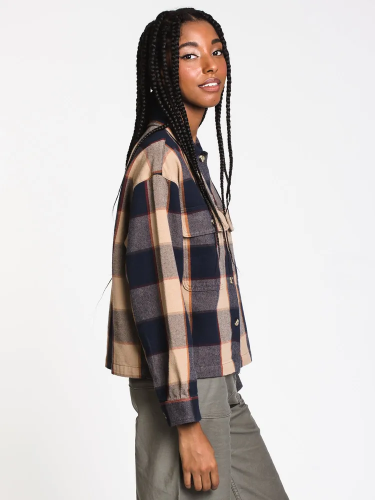 WOMENS BOWERY LONG SLEEVE WOVEN FLANEL - PLAID CLEARANCE