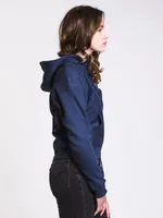 WOMENS REV WEAVE PULLOVER HOODIE - INDIGO CLEARANCE