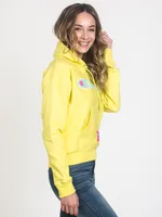WOMENS REV WEAVE CHN PULLOVER HOODIE - YELLOW CLEARANCE