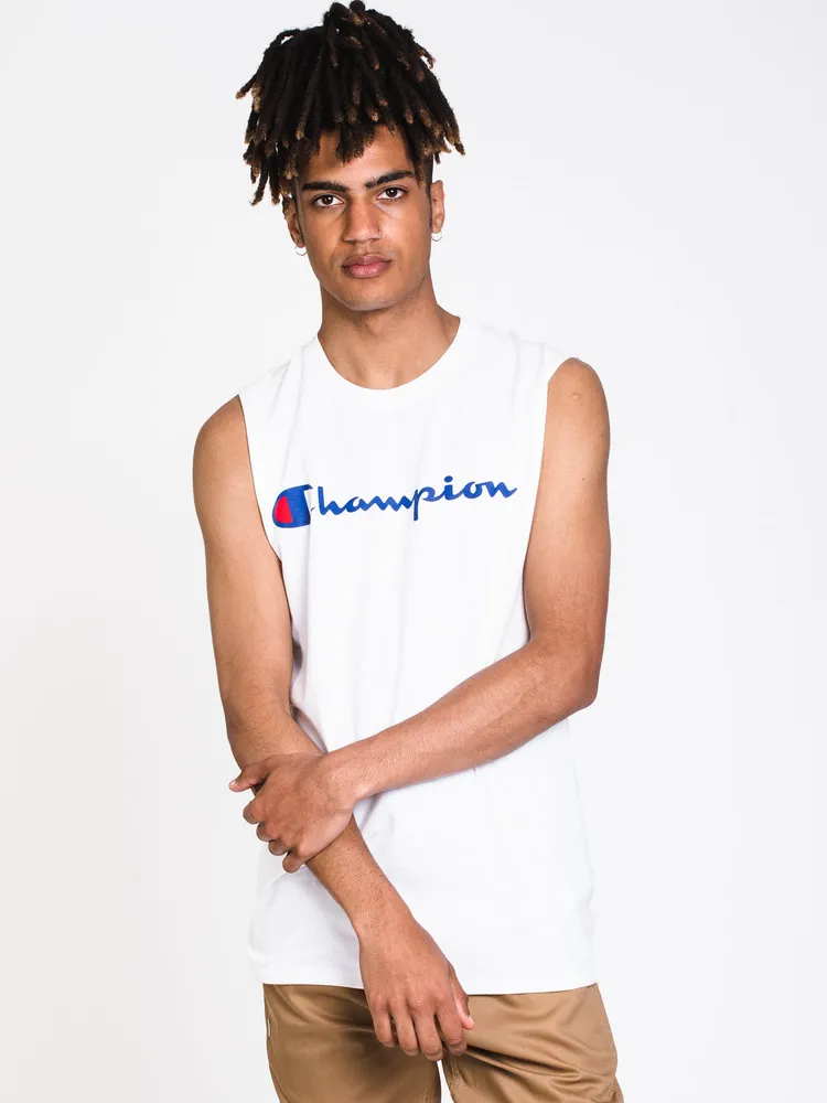 MENS GRAPHIC MSCLE TANK - WHITE CLEARANCE