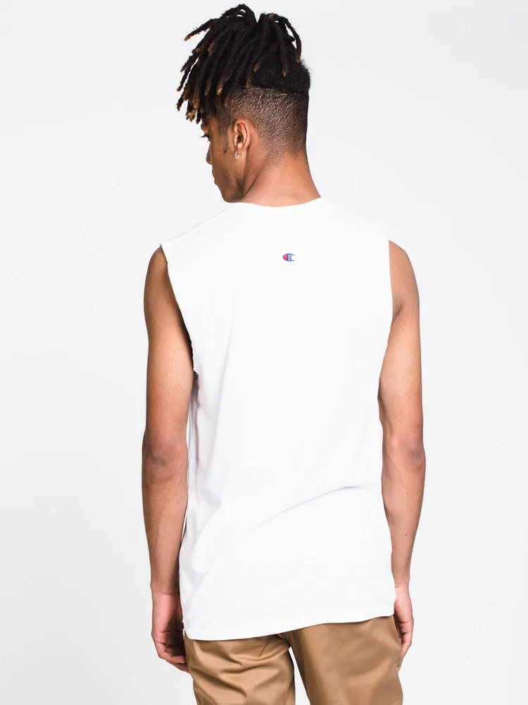 MENS GRAPHIC MSCLE TANK - WHITE CLEARANCE