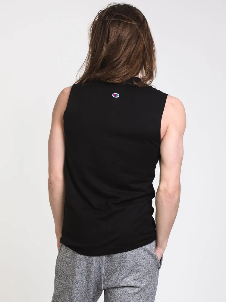 MENS SCRIPT MUSCLE TANK - BLACK CLEARANCE