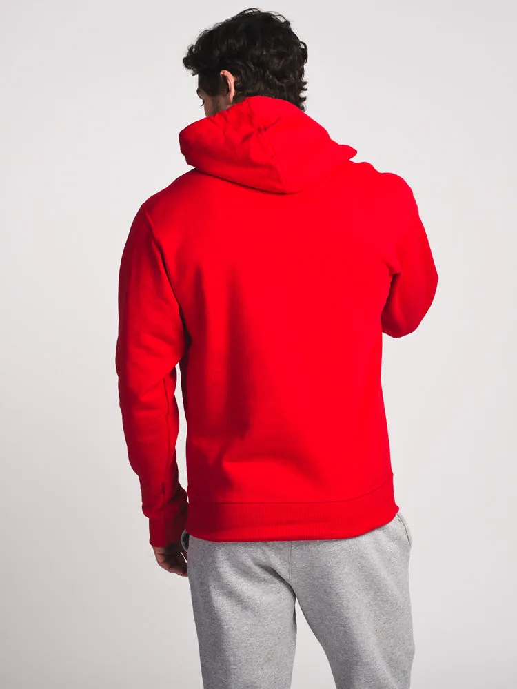 MENS POWERBLEND FULL ZIP HOODIE - RED CLEARANCE