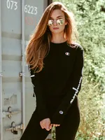 CHAMPION CROPPED LONG SLEEVE BOYFRIEND TEE - CLEARANCE