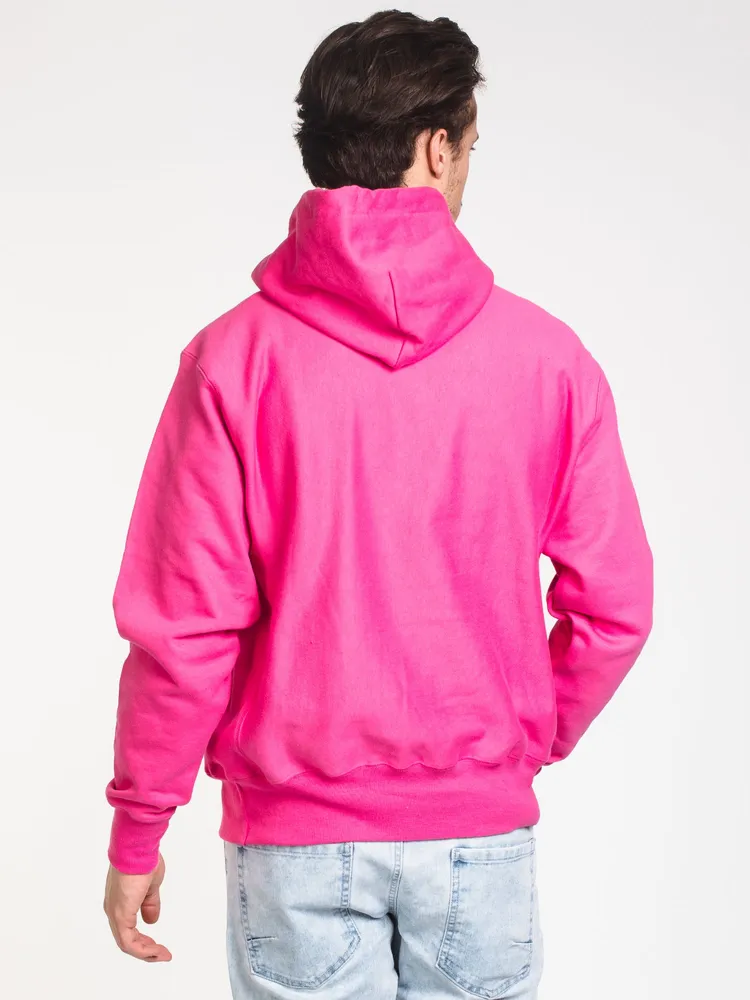 MENS REV WEAVE CHN PULLOVER HOODIE - PINK CLEARANCE